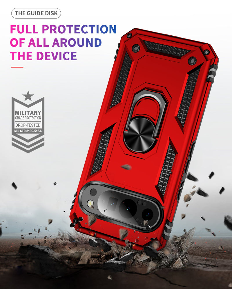 Google Pixel 9 Pro Military Armour Ring Case [Red]