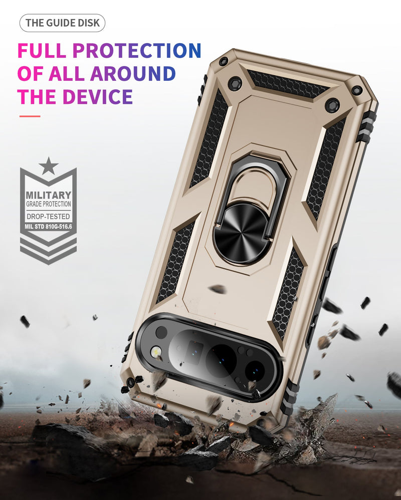 Google Pixel 9 Pro Military Armour Ring Case [Gold]