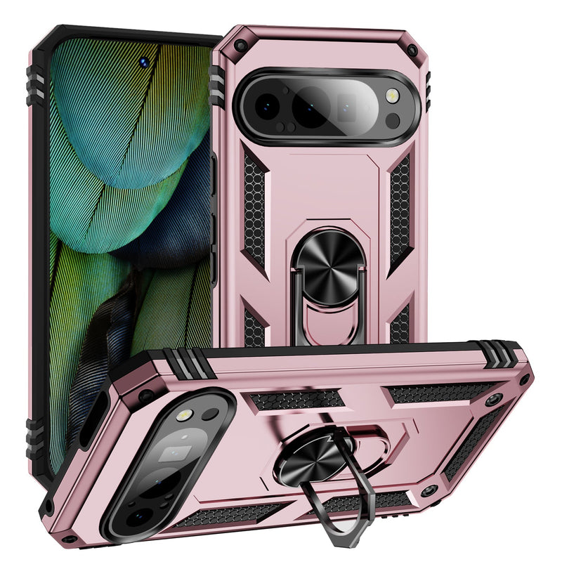 Google Pixel 9 Pro Military Armour Ring Case [RoseGold]