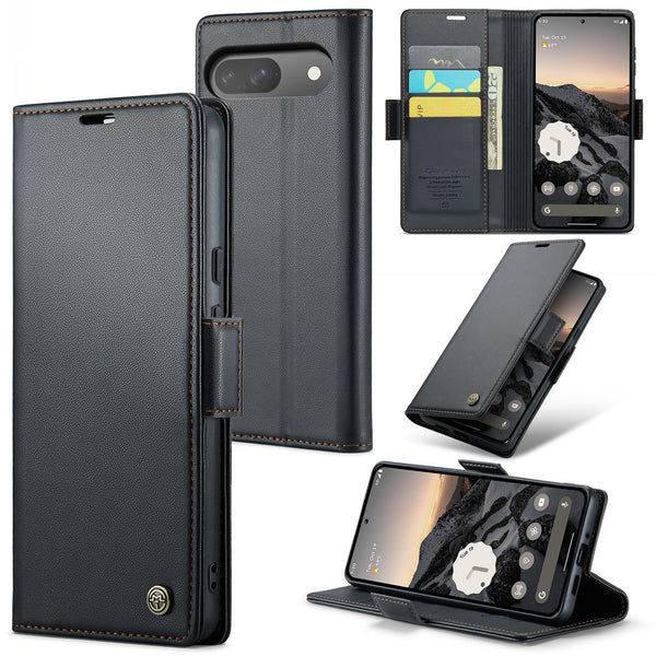 Google Pixel 9 Pro CaseMe Retro Wallet Case [Black]