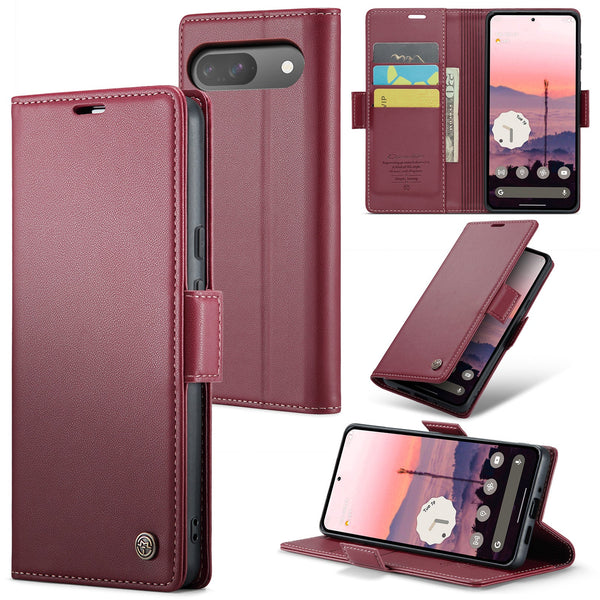 Google Pixel 9 Pro CaseMe Retro Wallet Case [Maroon]
