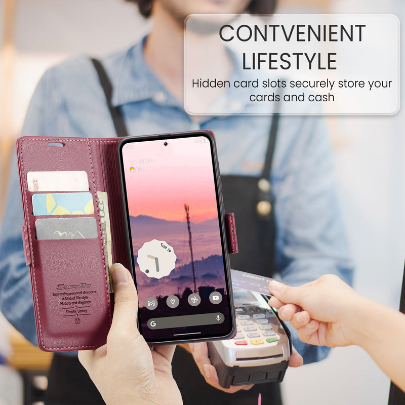 Google Pixel 9 Pro CaseMe Retro Wallet Case [Maroon]