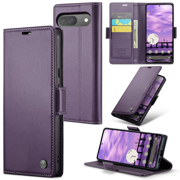 Google Pixel 9 Pro CaseMe Retro Wallet Case [Purple]