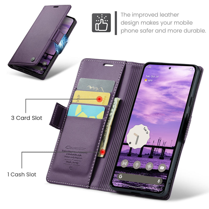 Google Pixel 9 Pro CaseMe Retro Wallet Case [Purple]