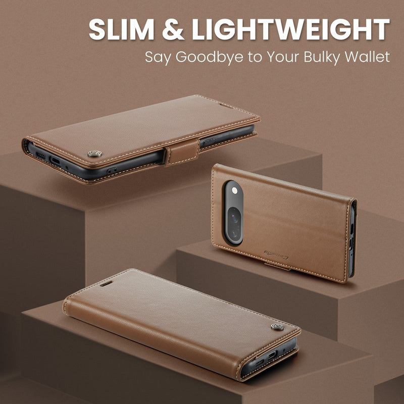 Google Pixel 9 Pro CaseMe Retro Wallet Case [Brown]