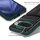 Google Pixel 9 Pro XL Heavy Duty Kickstand Card Holder Case Shockproof Teal