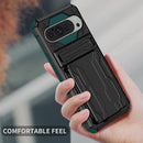 Google Pixel 9 Pro XL Heavy Duty Kickstand Card Holder Case Shockproof Teal