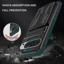 Google Pixel 9 Pro XL Heavy Duty Kickstand Card Holder Case Shockproof Teal