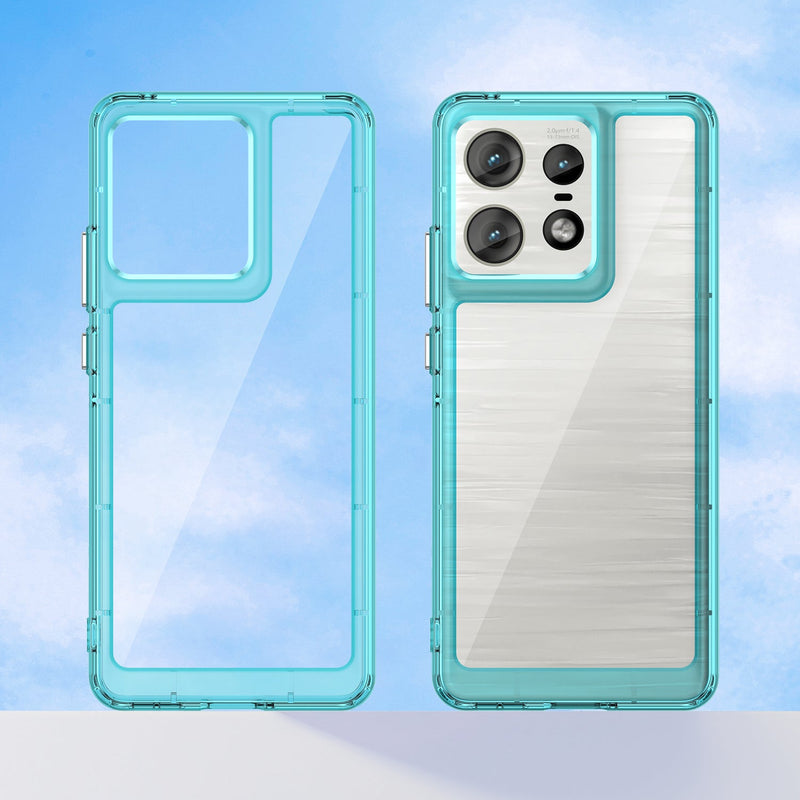 Motorola Moto Edge 50 Pro Soft TPU Bumper Case (Clear Blue)