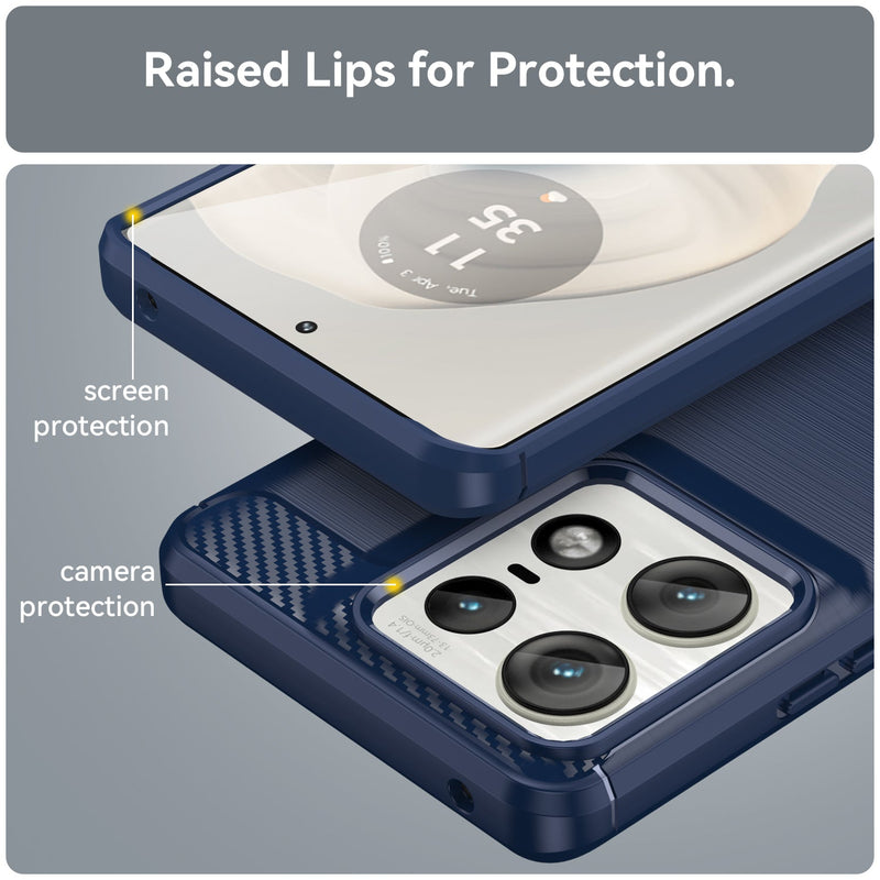 Motorola Moto Edge 50 Pro Carbon Fibre Brushed Case (Navy)