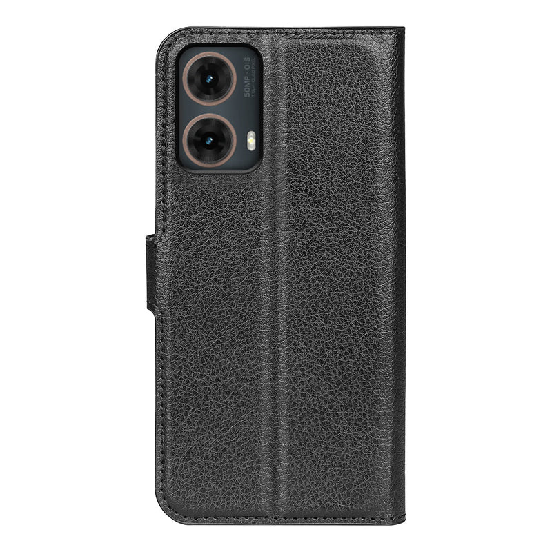 Motorola Moto G85 PU Leather Wallet Case [Black]