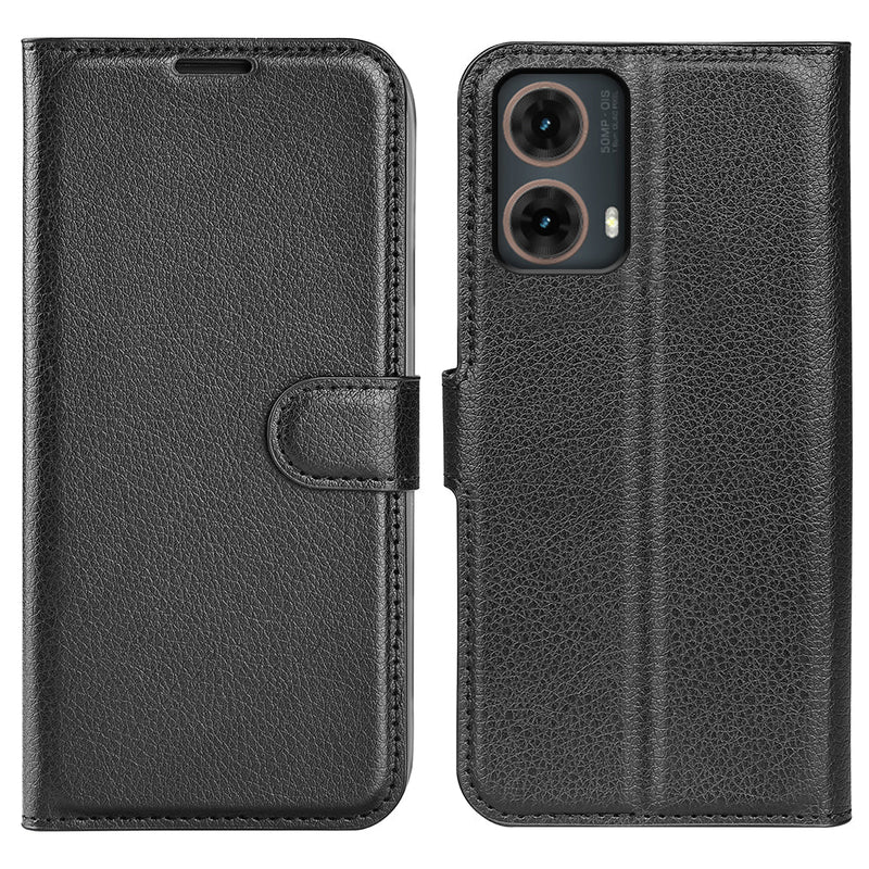 Motorola Moto G85 PU Leather Wallet Case [Black]