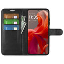 Motorola Moto G85 PU Leather Wallet Case [Black]
