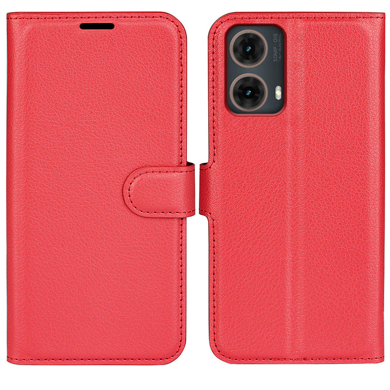 Motorola Moto G85 PU Leather Wallet Case [Red]