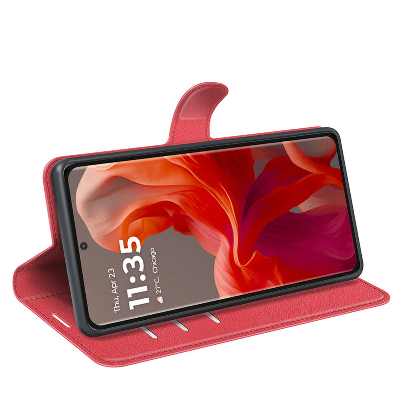 Motorola Moto G85 PU Leather Wallet Case [Red]