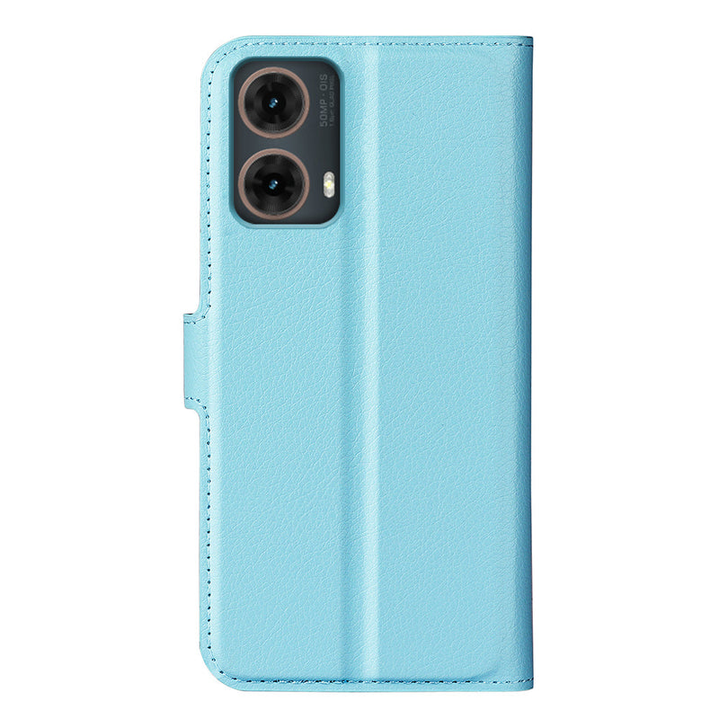 Motorola Moto G85 PU Leather Wallet Case [LightBlue]
