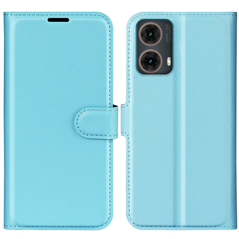 Motorola Moto G85 PU Leather Wallet Case [LightBlue]