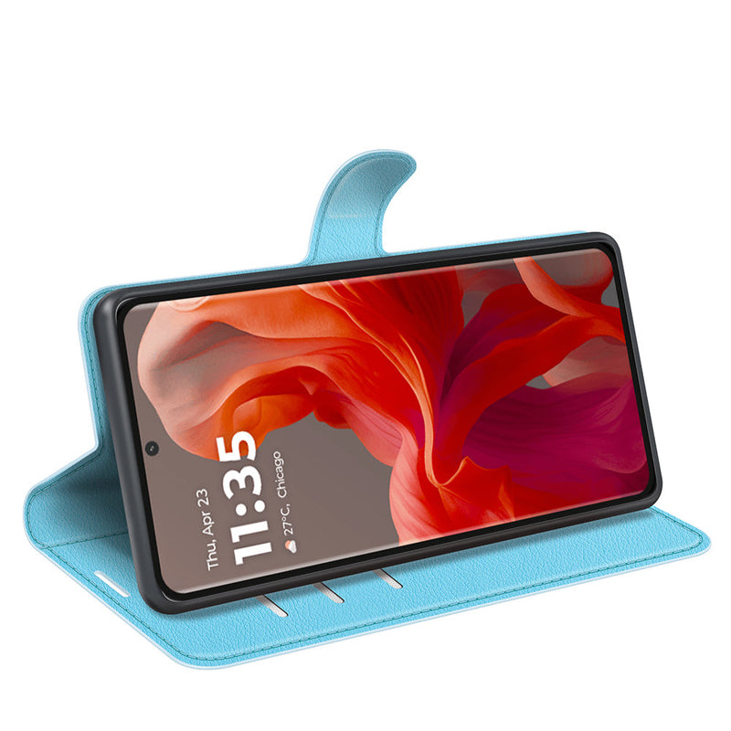 Motorola Moto G85 PU Leather Wallet Case [LightBlue]