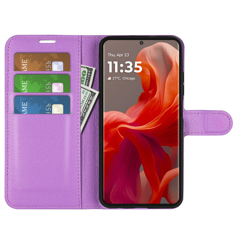 Motorola Moto G85 PU Leather Wallet Case [Purple]