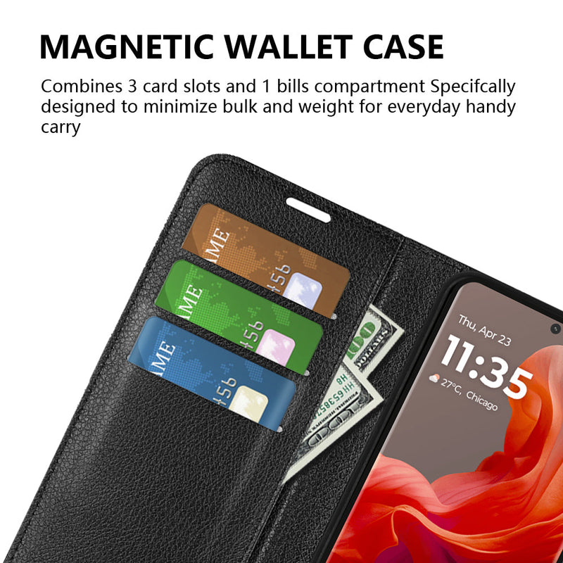 Motorola Moto G85 PU Leather Wallet Case [LightBlue]