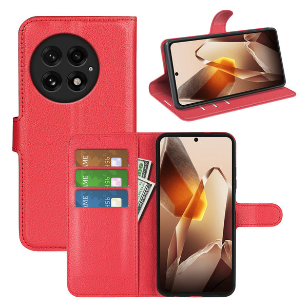OnePlus 13 PU Wallet Case [Red]