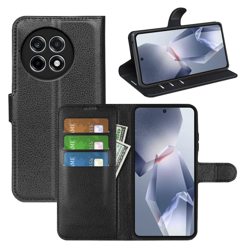 OnePlus 13R 5G PU Wallet Case [Black]