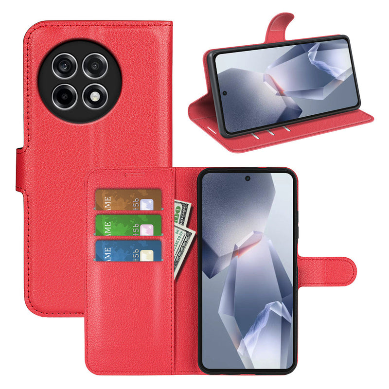 OnePlus 13R 5G PU Wallet Case [Red]