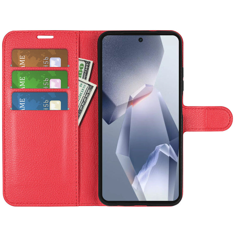 OnePlus 13R 5G PU Wallet Case [Red]