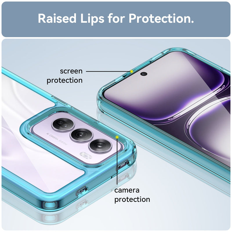 OPPO Reno 12 Pro Soft TPU Bumper Case (Clear Blue)