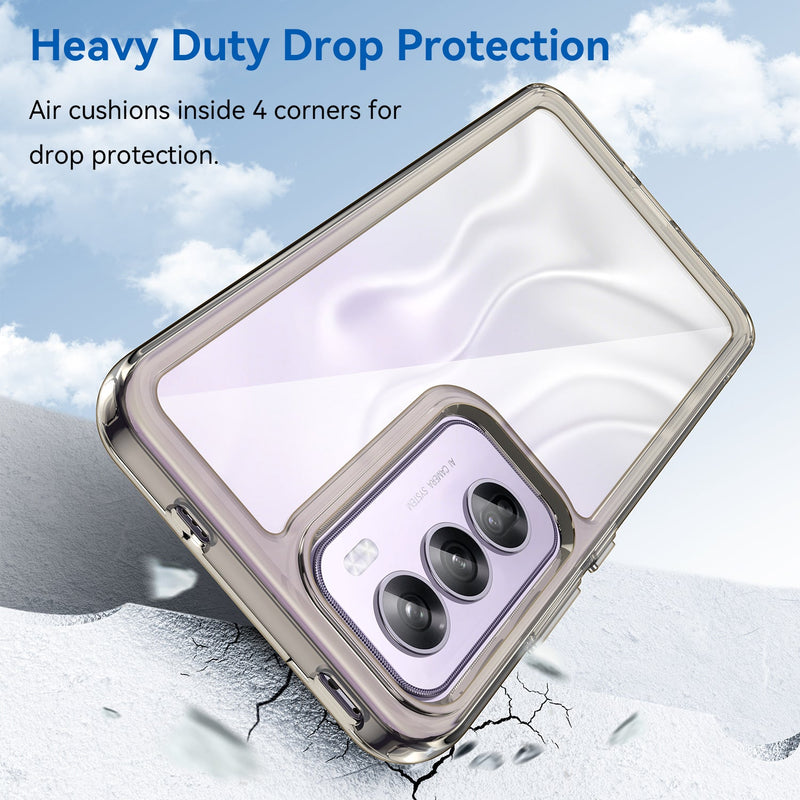 OPPO Reno 12 Pro Soft TPU Bumper Case (Clear Grey)