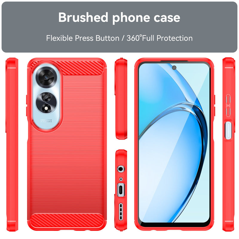 OPPO A60 4G Carbon Fibre Brushed Case (Red)