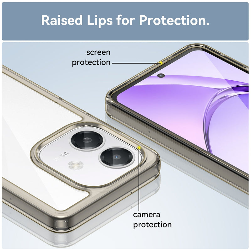 OPPO A40 4G Soft TPU Bumper Case [Clear Grey]