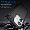 OPPO A40 4G Carbon Fibre TPU Case Slim Shockproof Cover Black