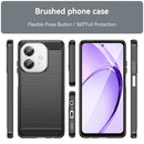 OPPO A40 4G Carbon Fibre TPU Case Slim Shockproof Cover Black