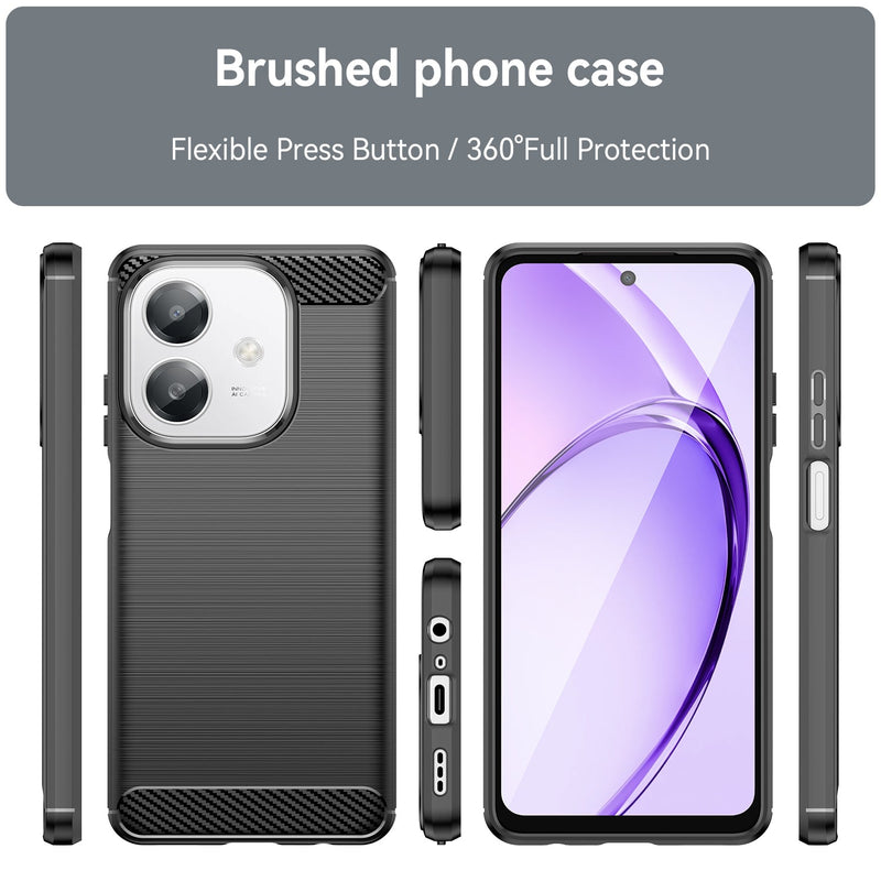 OPPO A40 4G Carbon Fibre Brushed Case [Black]