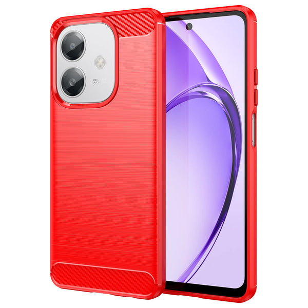 OPPO A40 4G Carbon Fibre Brushed Case [Red]