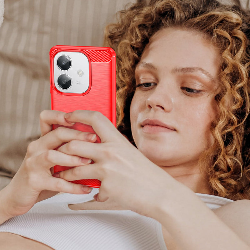 OPPO A40 4G Carbon Fibre Brushed Case [Red]