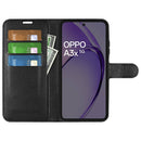 OPPO A40 4G PU Leather Wallet Case [Black]