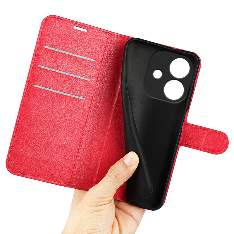 OPPO A40 4G PU Leather Wallet Case [Red]