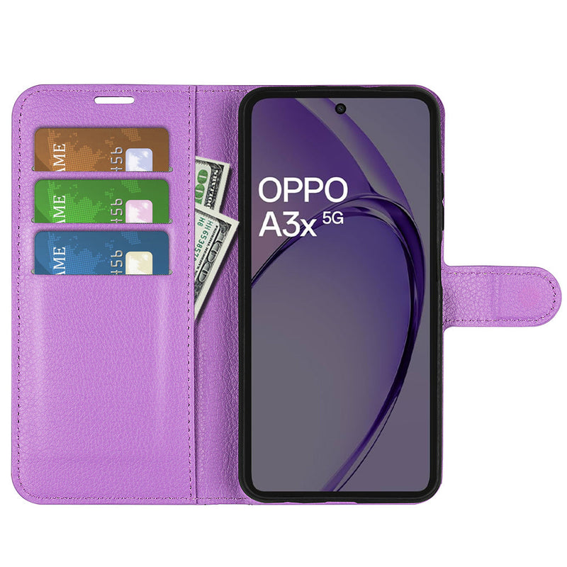 OPPO A40 4G PU Leather Wallet Case [Purple]