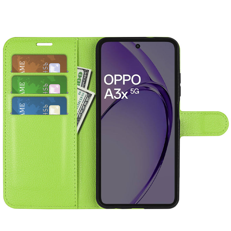 OPPO A40 4G PU Leather Wallet Case [Green]