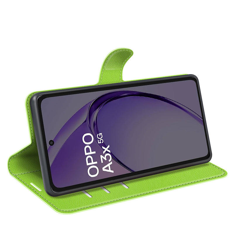 OPPO A40 4G PU Leather Wallet Case [Green]