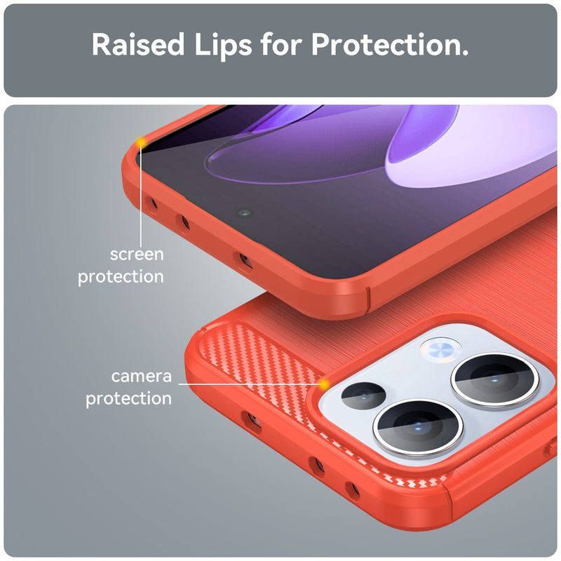 OPPO Reno 13 5G Carbon Fibre Brushed Case [Red]