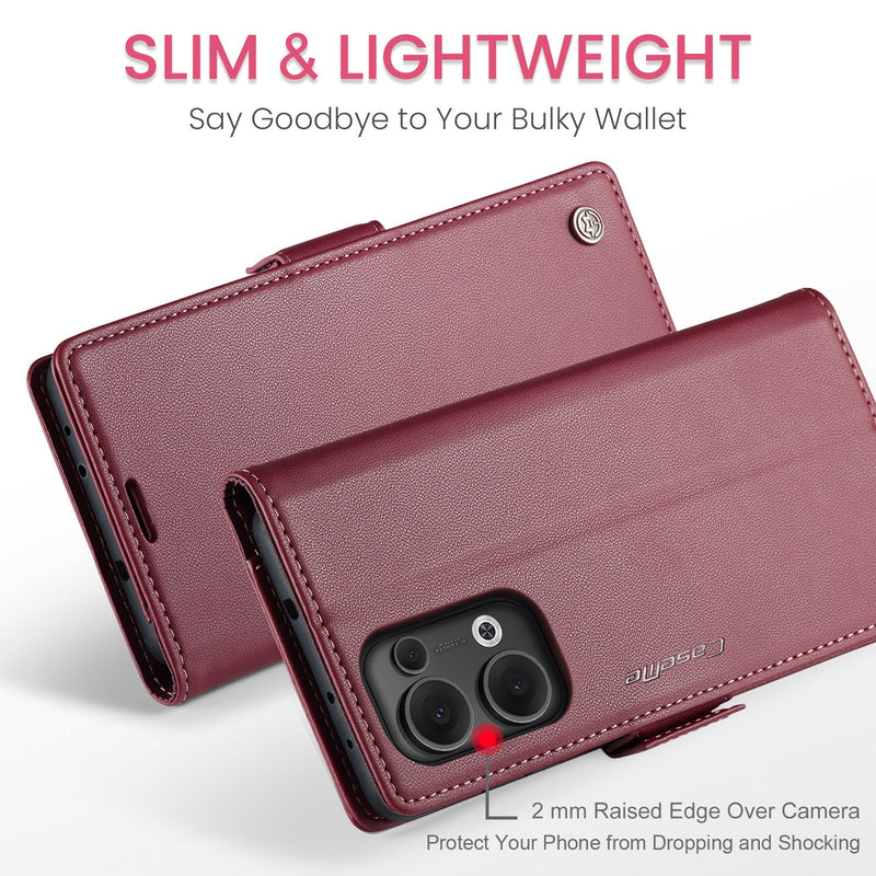 OPPO Reno 13 5G CaseMe Retro Wallet Case [Maroon]