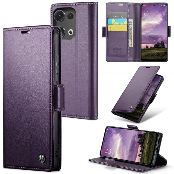 OPPO Reno 13 5G CaseMe Retro Wallet Case [Purple]