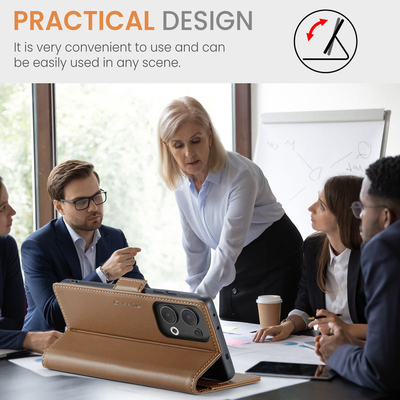 OPPO Reno 13 5G CaseMe Retro Wallet Case [Brown]