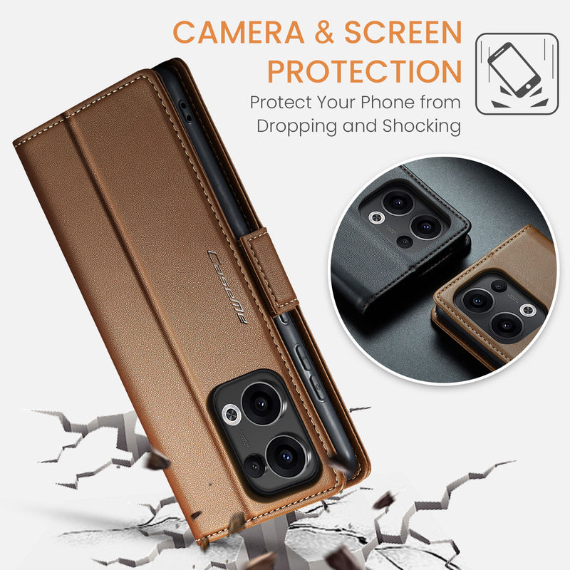 OPPO Reno 13 5G CaseMe Retro Wallet Case [Brown]