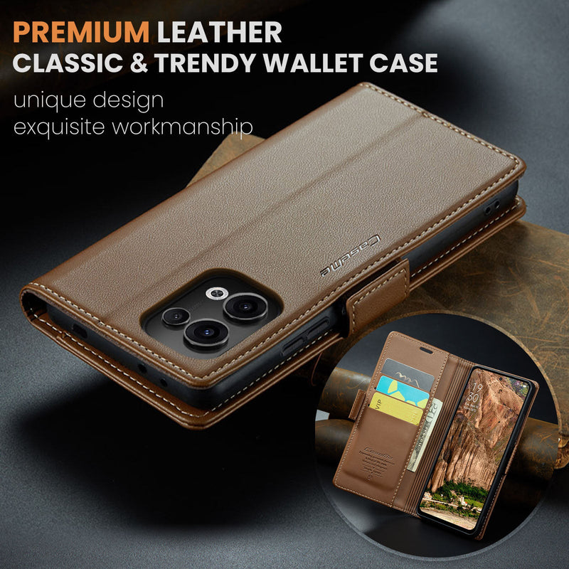 OPPO Reno 13 5G CaseMe Retro Wallet Case [Brown]
