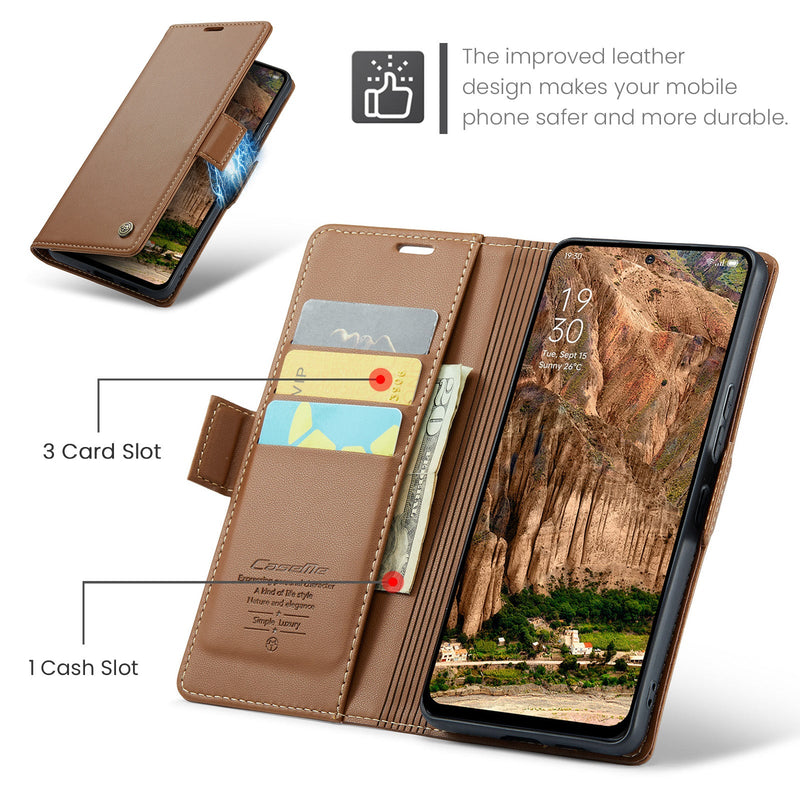OPPO Reno 13 5G CaseMe Retro Wallet Case [Brown]