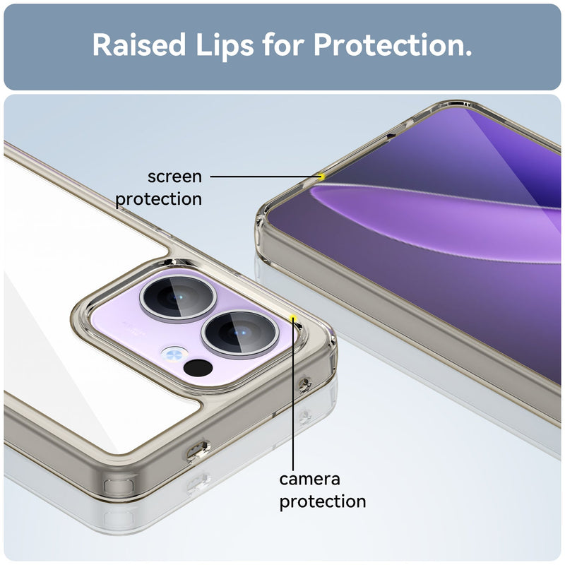 OPPO Reno 13 F 5G Soft TPU Bumper Case [Clear Grey]